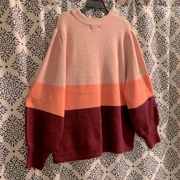 (2X)- NWT Ava & Viv Women's Striped Crewneck Sweater - Picture 5 of 9